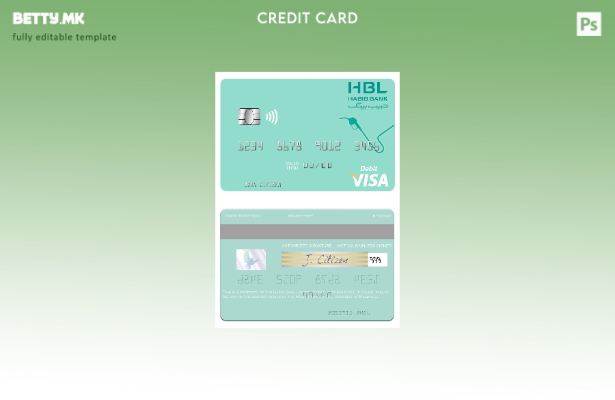 Модерен стил Малдиви Habib Bank Limited шаблон за виза дебитна картичка